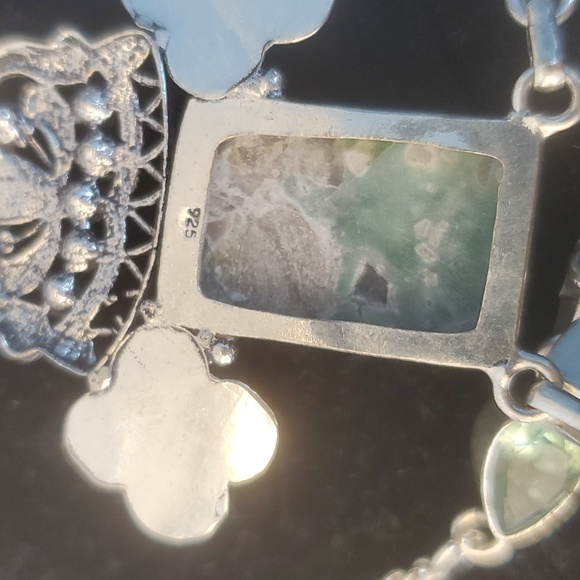 New Variscite and Peridot 925 Silver Necklace. - Picture 10 of 12